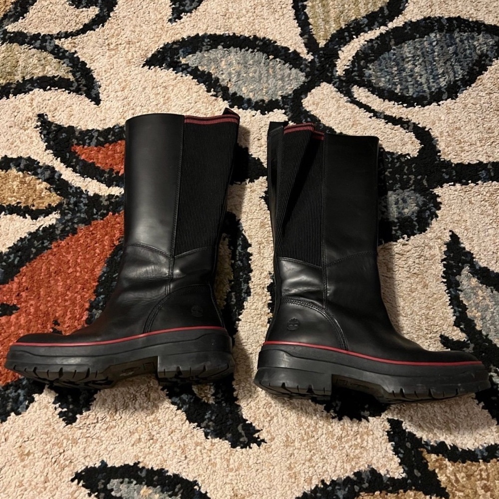 Timberland Black and Red Women's Tall Boots